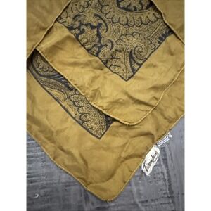 Vintage  Trimingham's Bermuda  Liberty Made In England silk scarf‎ Gold Black